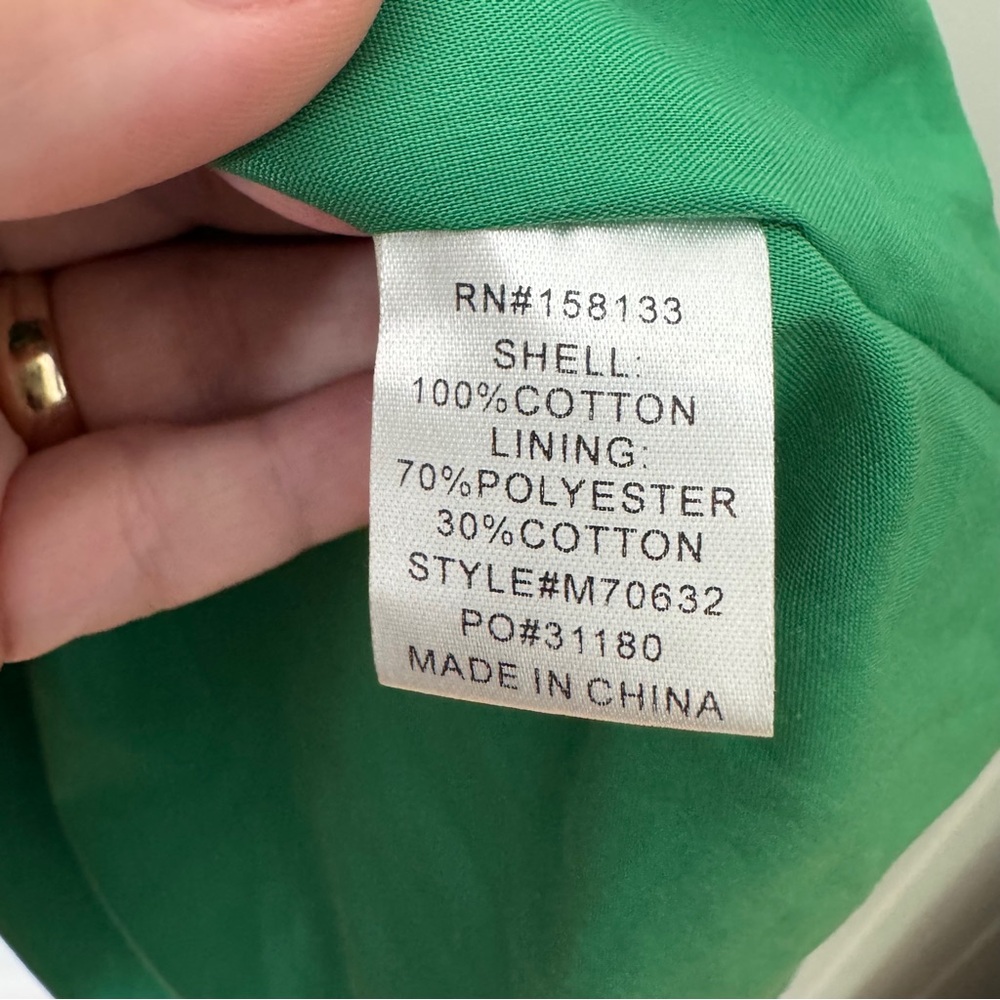 Moodie Green Babydoll Mini Dress Flare Ric Rac Trim Tie Front Smocked Back Large - Picture 9 of 15